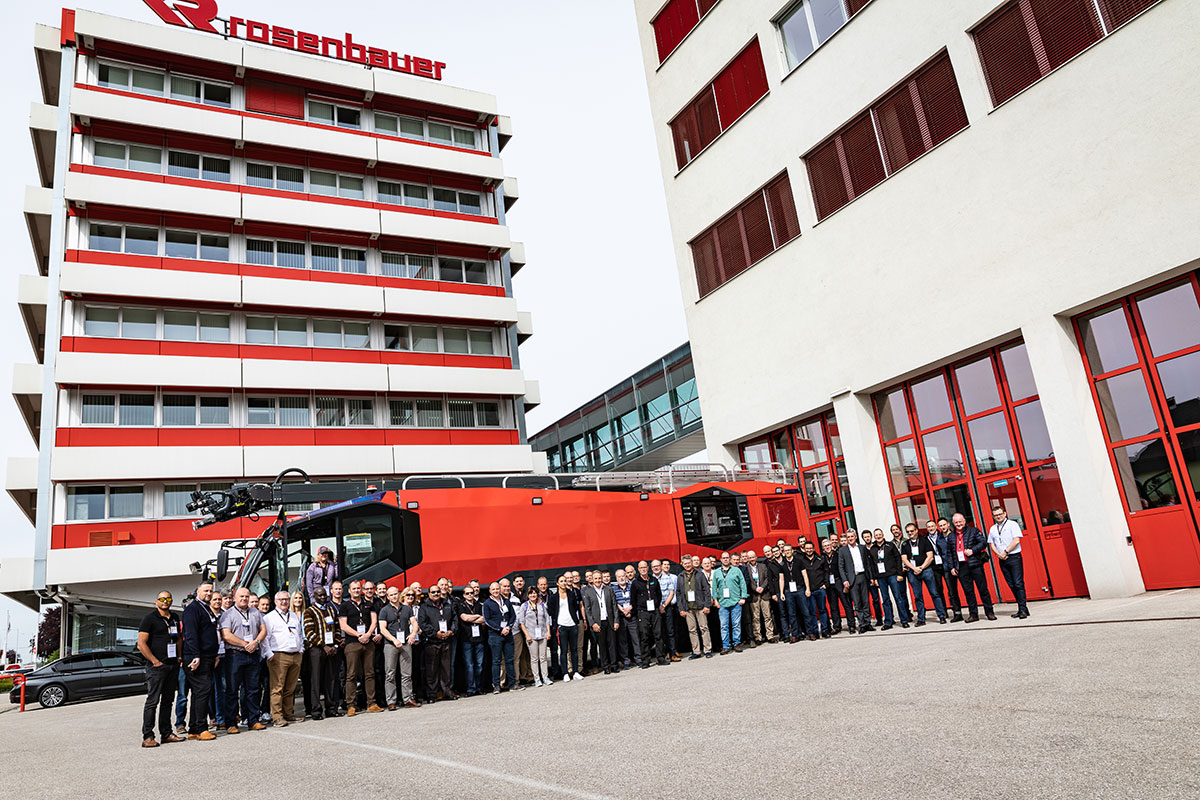 ARFF Working Group - group picture during the tour of Rosenbauer.