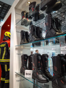 Rosenbauer boot wall at the A+A in Düsseldorf