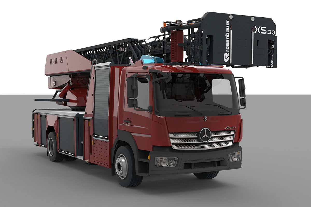 3D visualization Rosenbauer aerial ladder L32A-XS3.0