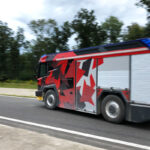 Rosenbauer Revolutionary Technology: RT prototype 2 during a slalom maneuver