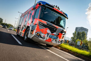 Rosenbauer Revolutionary Technology: RT Berlin during a test drive through the Linz industrial area