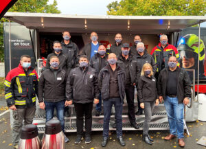 Employees at the Rosenbauer stand