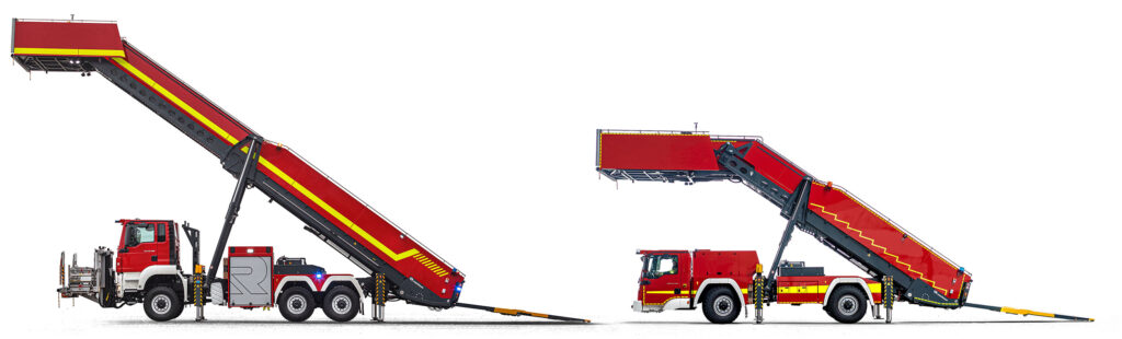Height comparison rescue stairs E8000 and E5000