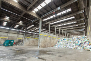 Waste from household waste in a recycling plant