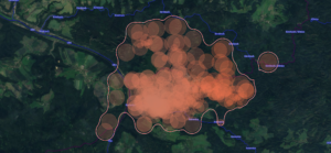 Satellite image fire source Saxon Switzerland