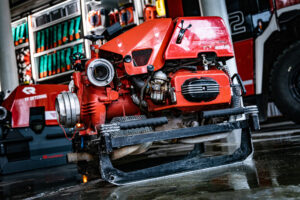 The FOX portable fire pump at the Oftering Fire Department