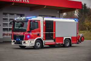 LF (firefighting vehicle) of the Wels volunteer fire department as CT Frame on MAN TGL, year of construction 2021